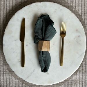 SET OF 10 - Sage Green Cotton Linen Napkin